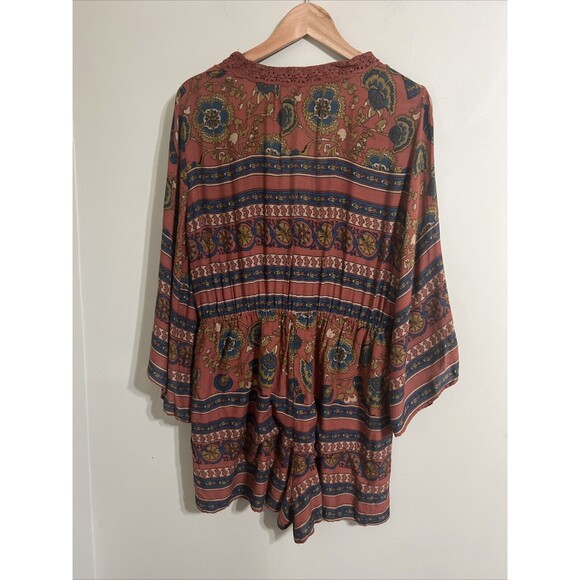 Zara Floral Crossover Jumpsuit Romper Size L V Neck  From Trafaluc Colle… - Picture 7 of 12